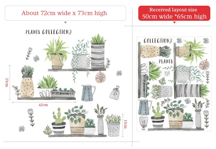 

Creative Garden Pot Plant Wall Stickers DIY Wall Stickers Home Decor Living Room Bedroom Kitchen Glass Window Decoration Sticker