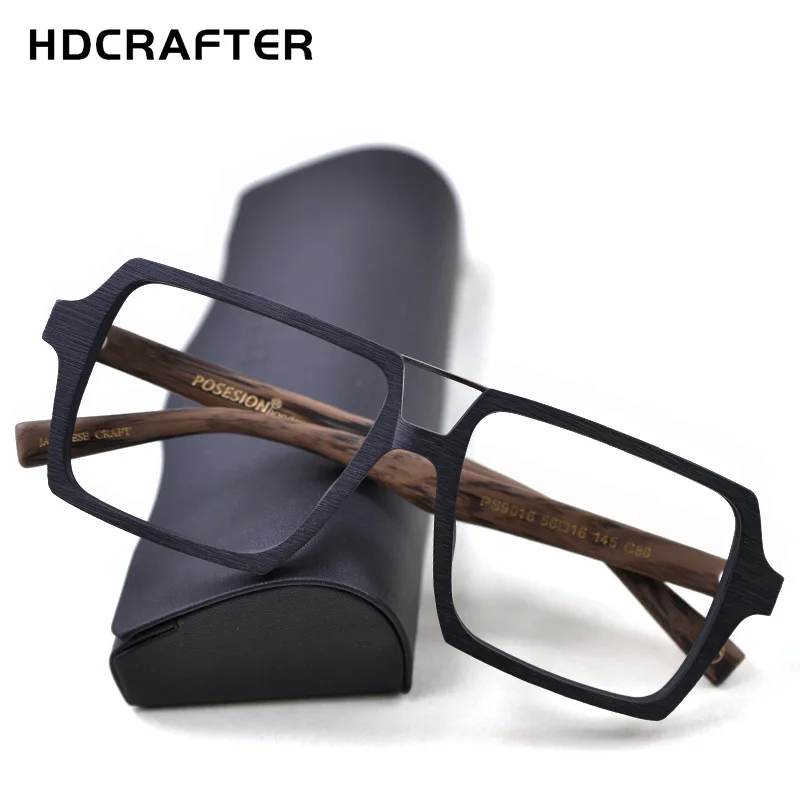 HDCRAFTER винтажные большие очки по рецепту для мужчин и женщин деревянные