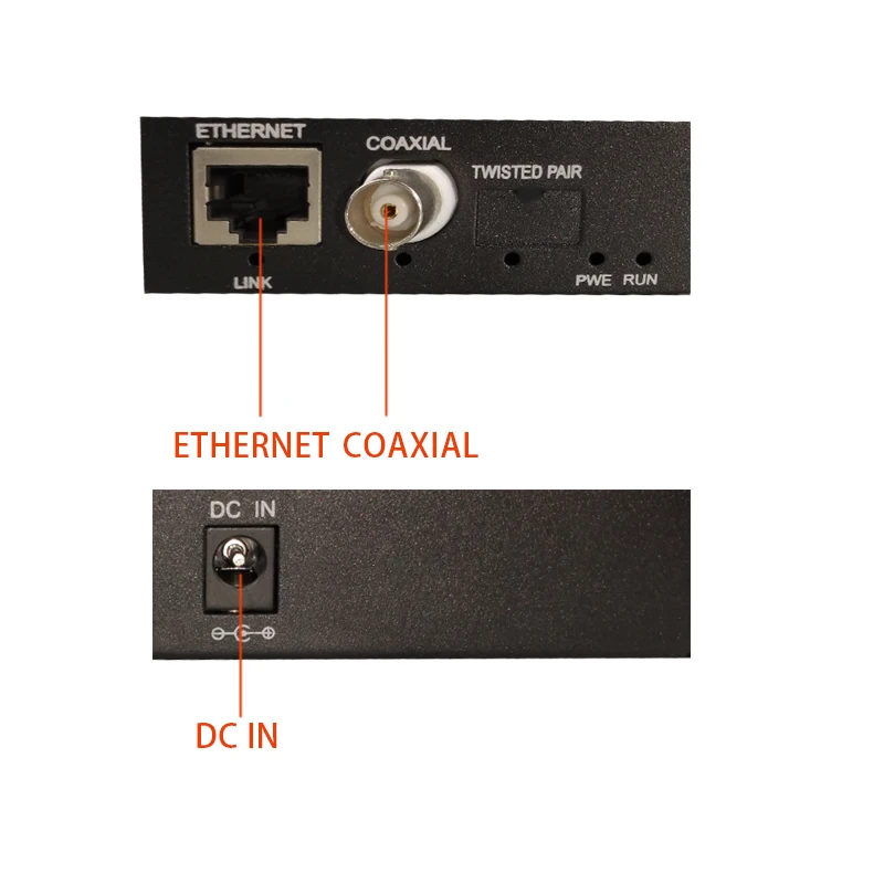 Ethernet удлинитель над коаксиальным преобразователем 2 км для лифта CCTV, IPTV
