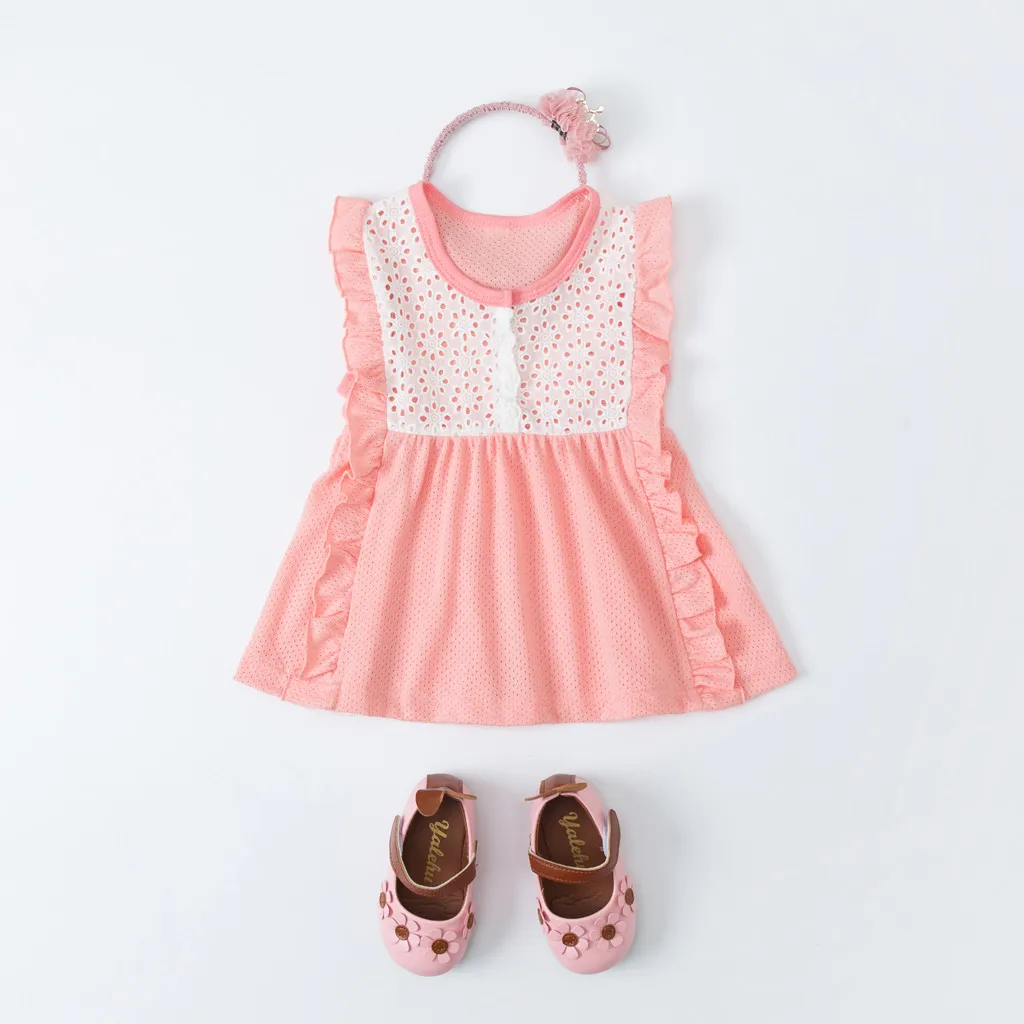 Baby Kids Girls Toddler Ruched Patchwork Tulle Lace Party Princess Dresses girls clothes Vintage Infant Newborn Dress #EW | Детская