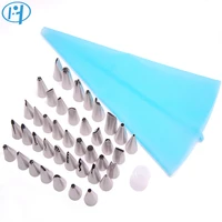 kaiyue 43pcsset silicone icing piping cream pastry bag stainless steel nozzle cake tips coupler diy baking decorating tools