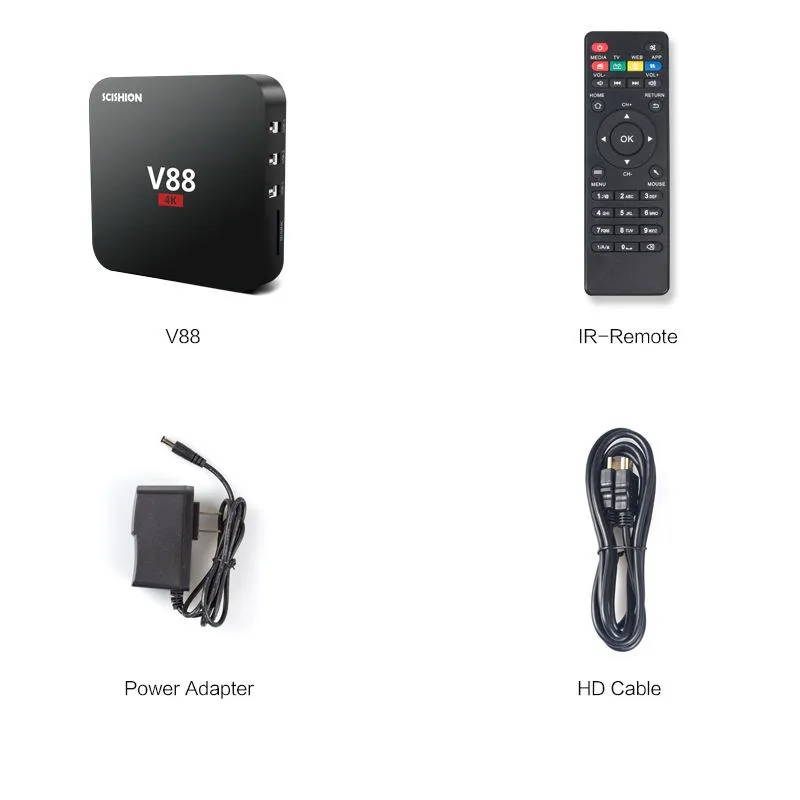 V88 Android телеприставка RK3229 четырехъядерный H.265 1 ГБ DDR3 RAM 8 eMMC ROM 6 0 4K 2K smart TV Box|smart tv