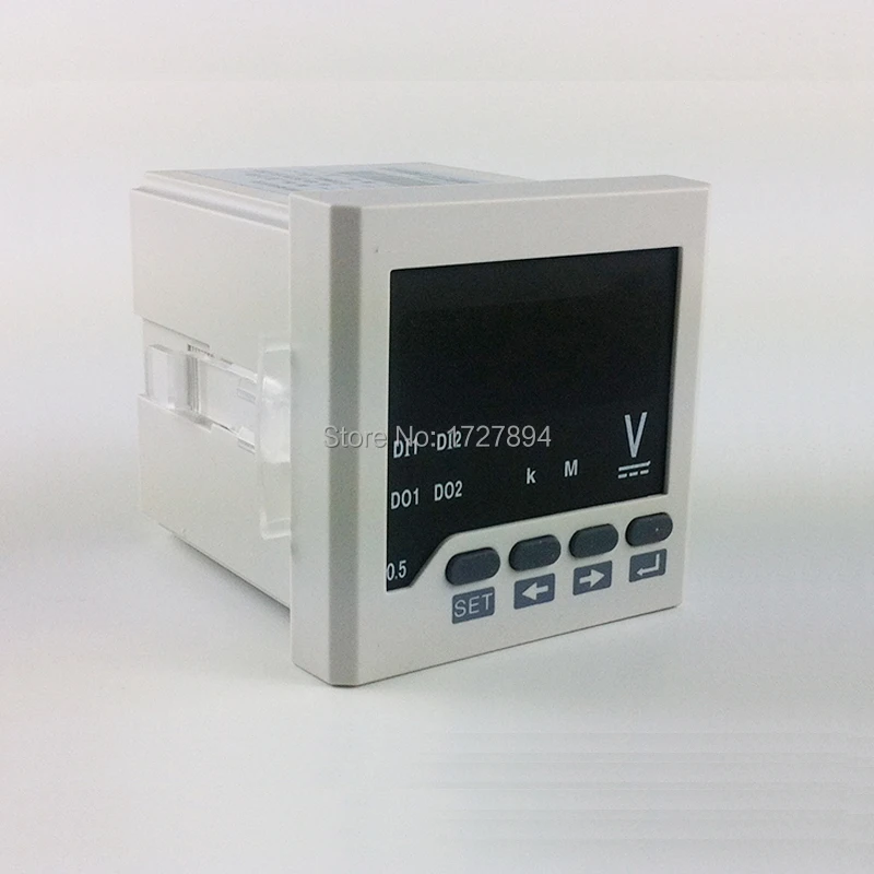 

72*72mm(2.83"*2.83") White DC Voltage Meter, Single Phase V Meter, LED type 0-450v Voltage intrustment with 4-20mA output