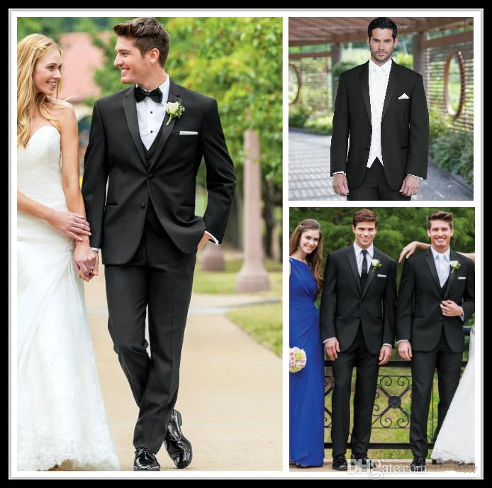 

Black Business Men Suits Custom Made, Bespoke Classic Black Wedding Suits For Men, Tailor Made Groom Suit WOOL Tuxedos For Men