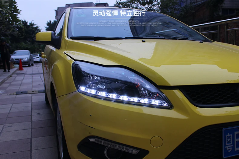 Автомобильный стильный головной светильник s для Ford Focus 2009-2011 светодиодный головной светильник для фокусировки Головной фонарь светодиодный дневной ходовой светильник светодиодный DRL Bi-Xenon HID