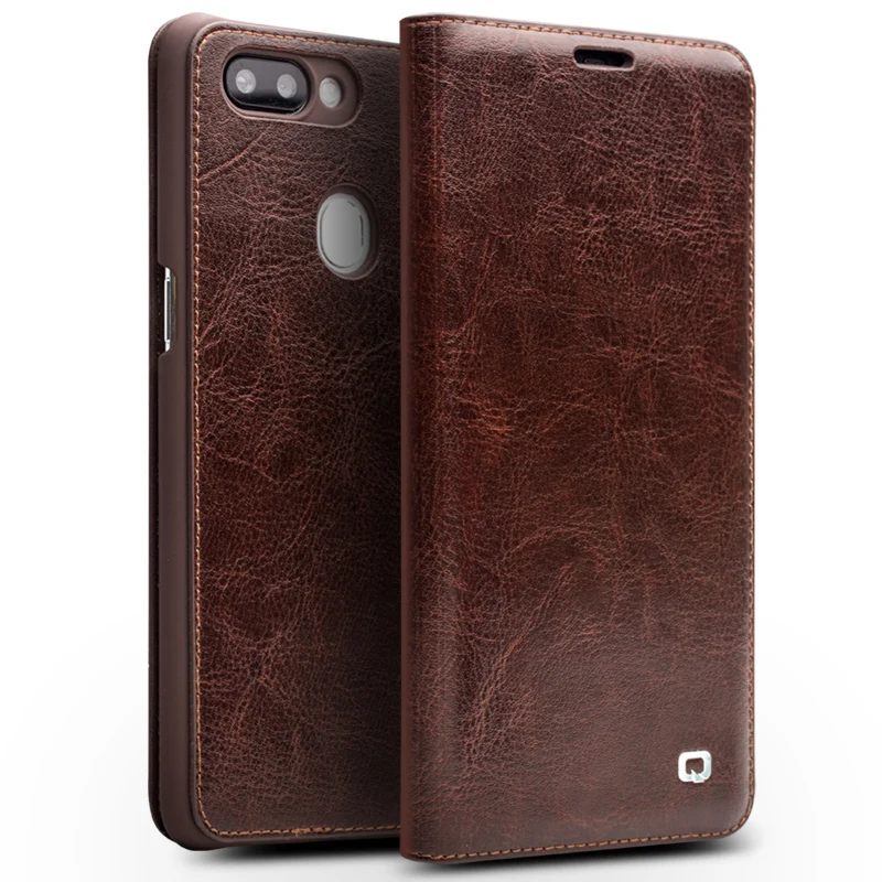 Luxury Ultrathin Flip Genuine Leather Cover For OPPO R15 Fashion Business Handmade Wallet Card Slot Shell Case | Мобильные телефоны