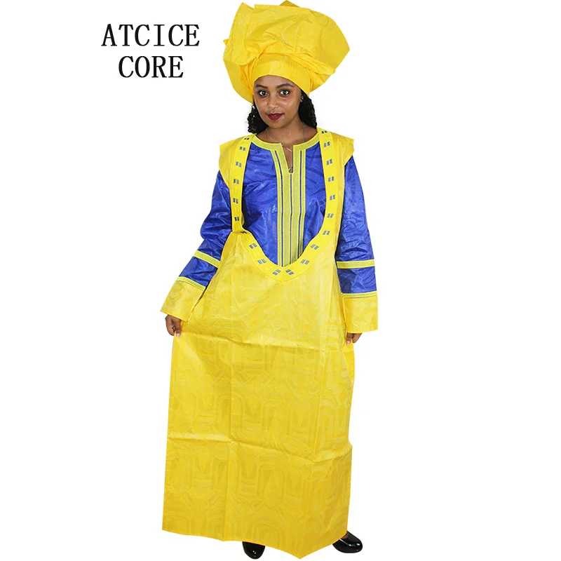 Африканские платья для женщин базин богатый дизайн вышивка ниже двух шт A282 #|african