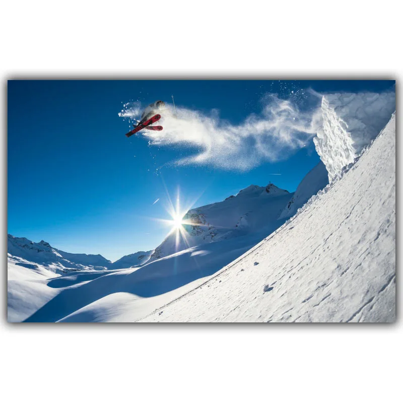 Лыжный Спорт плакат Мотивирующий вдохновляющий художественная работа с