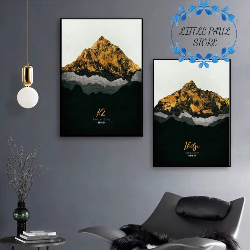 Китайские легендарные горы K2 Lhotse Mount Everest художественный холст плакат