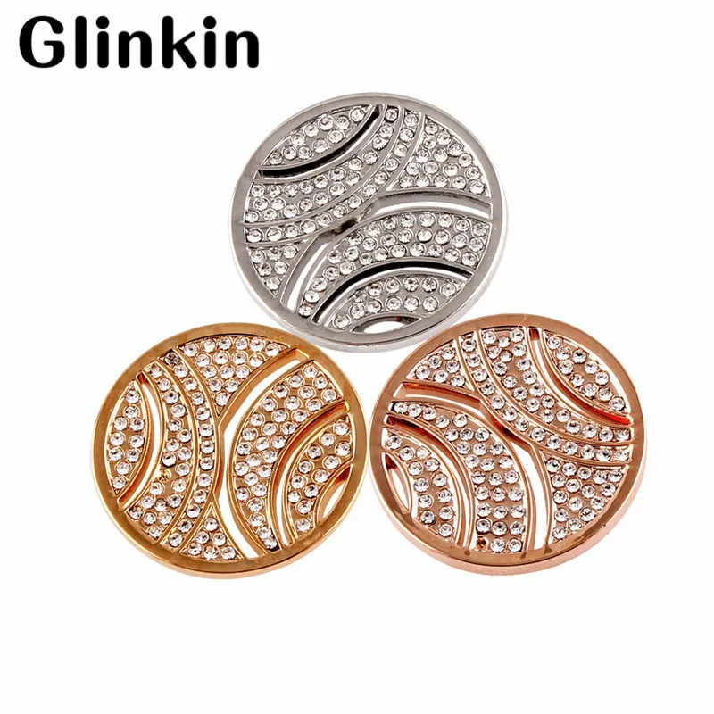 Глинкин мой 25 мм сверкающими мятежный в полоску Монета диск для держатель