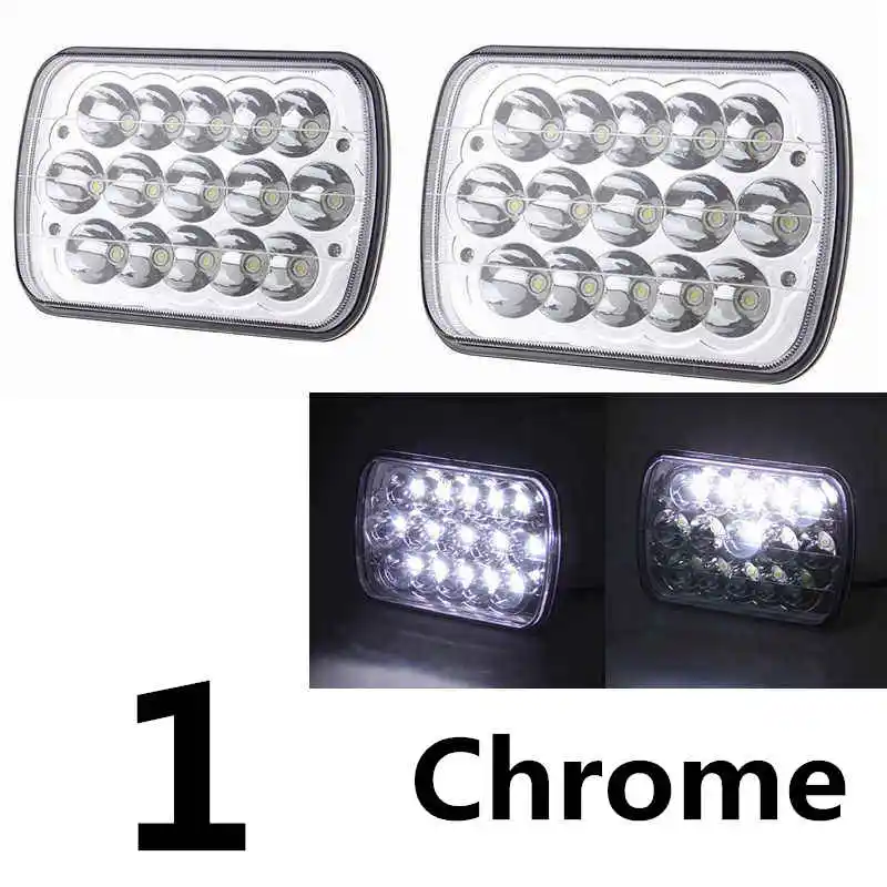 45w headlight chrome 1 пара для Jeep Cherokee XJ 5x" авто DRL светодиодные фары 5x7 дюймов светодиодные фары для грузовиков 6x7" Высокий Низкий Луч квадратные светодиоды фары - Цвет: 45w headlight chrome