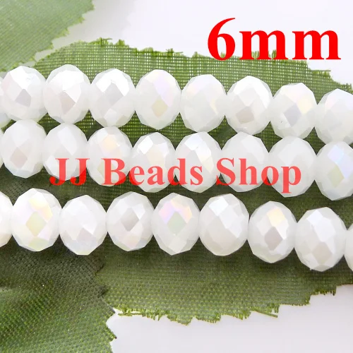 

6.63USD/600pcs 6mm AAA top quality crystal glass 5040 rondelle beads white jadee AB colour 600pcs/lot free shipping R060AB456