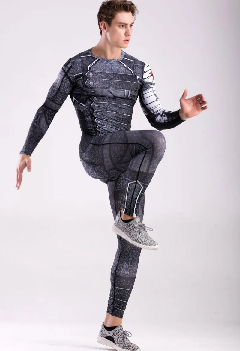 Красный Плюм мужской компрессионный тренировочный топ Зимний воин косплей с