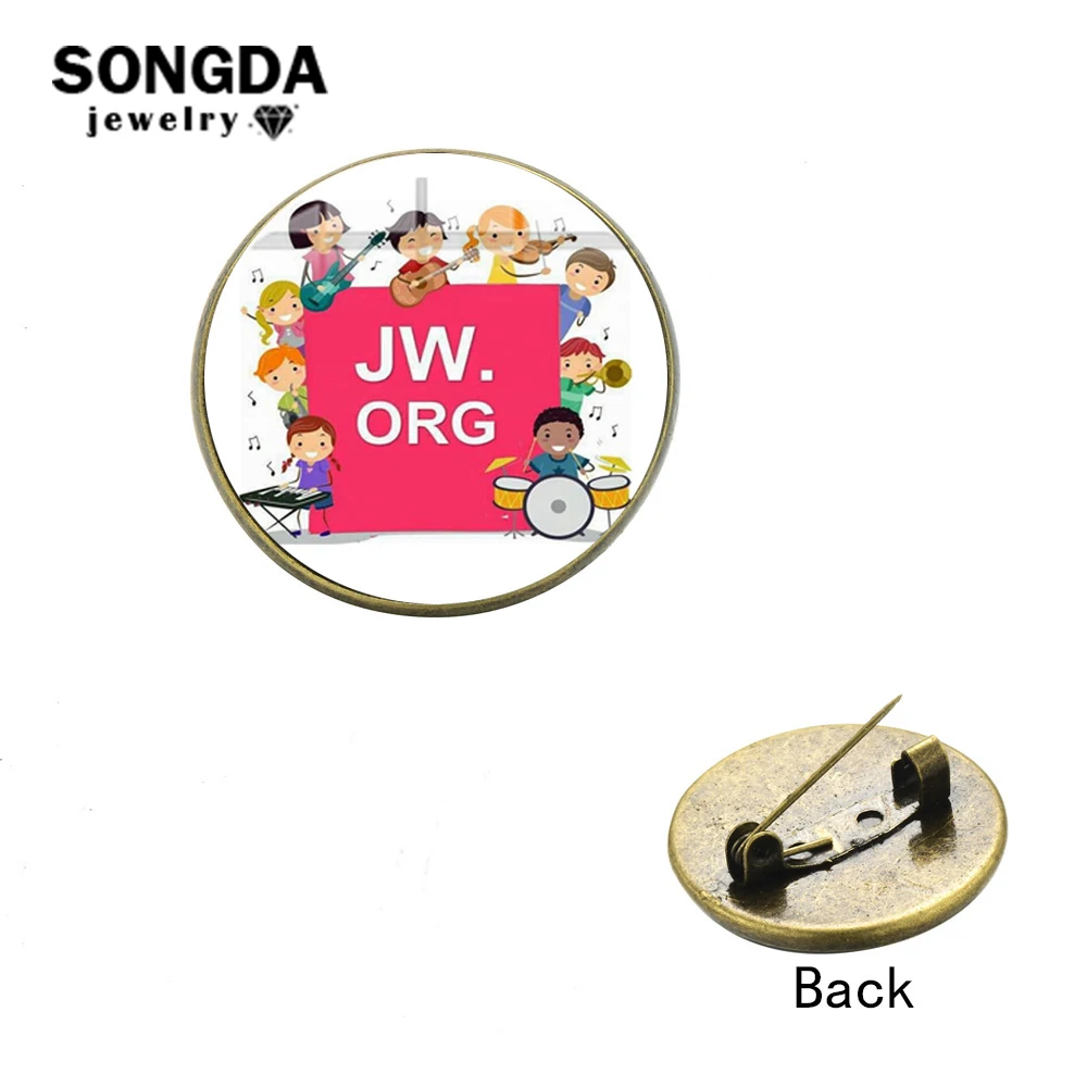 SONGDA JW.ORG Детская Брошь-булавка для детей с бронзовым/серебряным покрытием Модный
