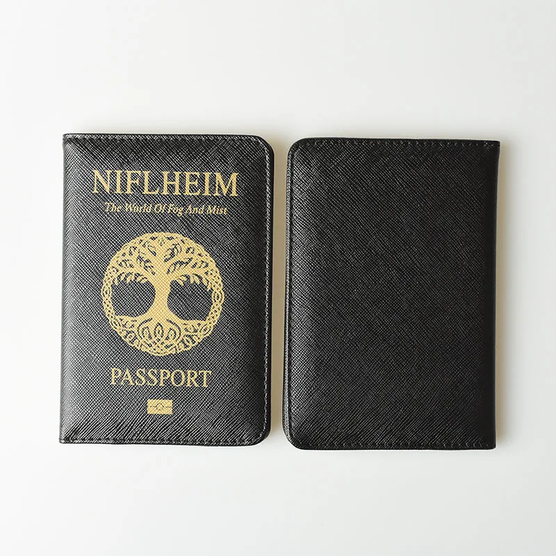 DIKEDAKU Niflheim держатель для паспорта для мужчин Rfid крест узор из искусственной кожи Обложка для паспорта кошелек для кредитных карт путешествия чехол для паспорта