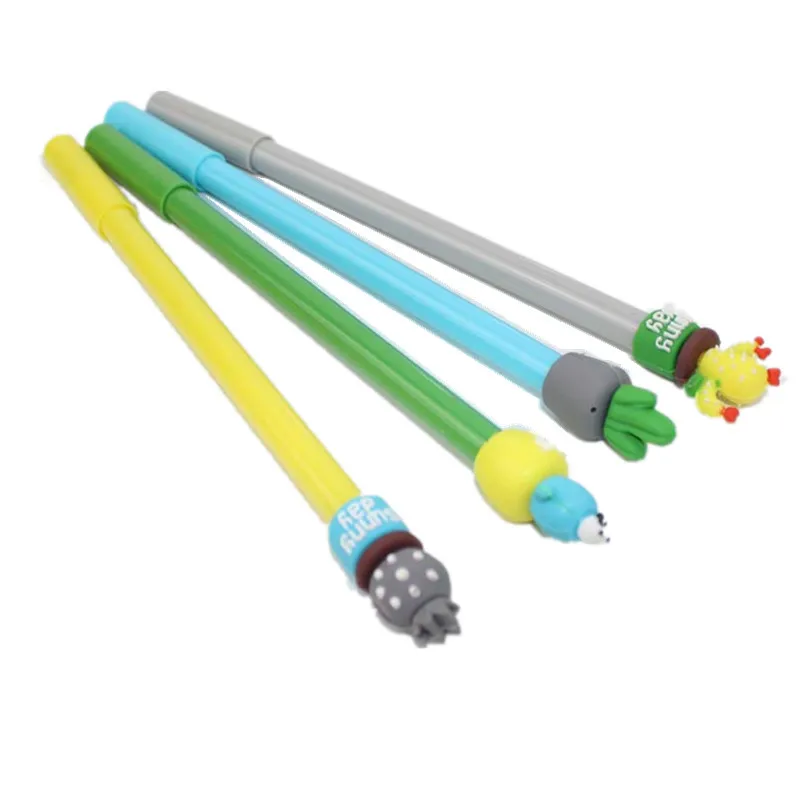 

40 Pcs Gel Pen for Writing Stationery Wholesale The Cactus Neutral Pen Fresh and Creative Silicone Is Lovely School Supplies