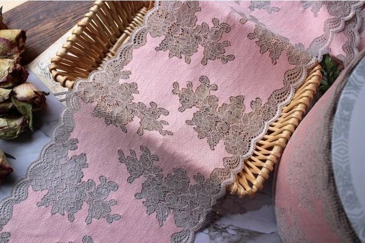 5 ярдов/партия розовый + серый эластичный кружевной материал сделай сам