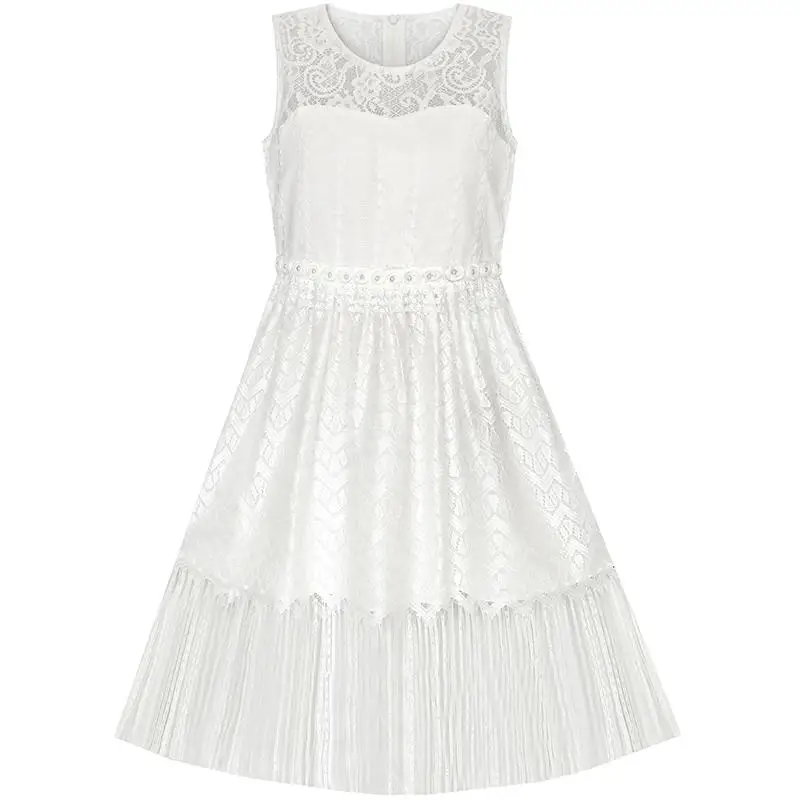 Sunny Fashion платья для девочек Белый Кружево кисточка Кромка Принцесса Вечеринка 2020