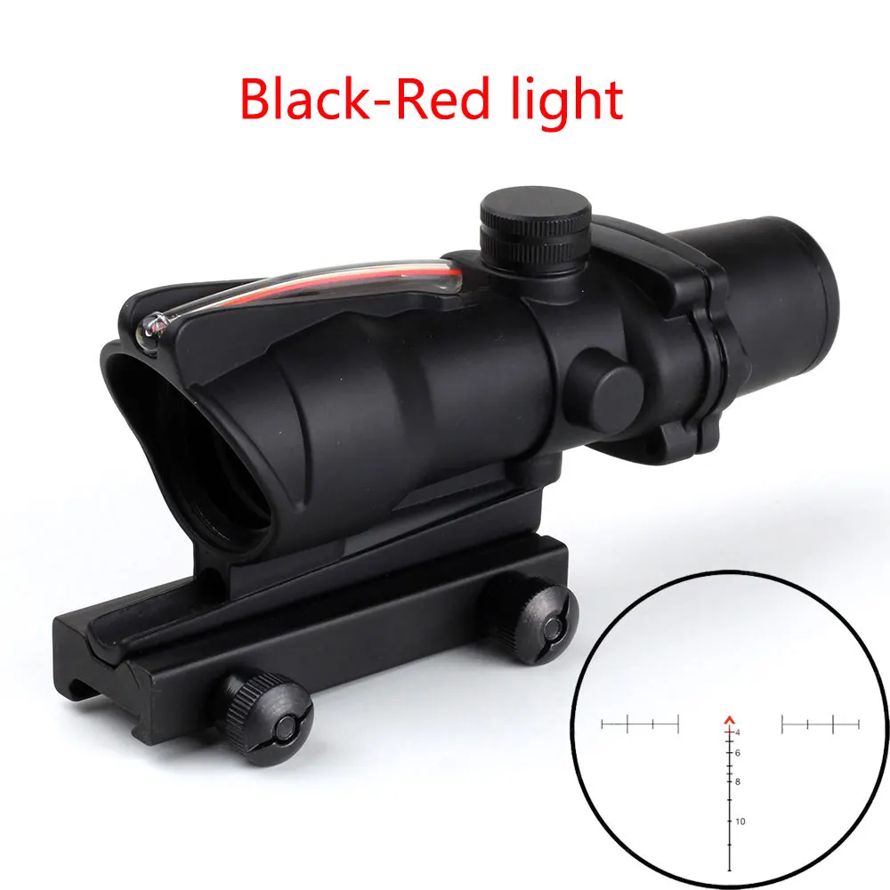 Охотничий прицел Chevron ACOG 4X32, оптический прицел из настоящего волокна, красный, зеленый, с подсветкой, стекло с гравировкой, тактический оптический прицел