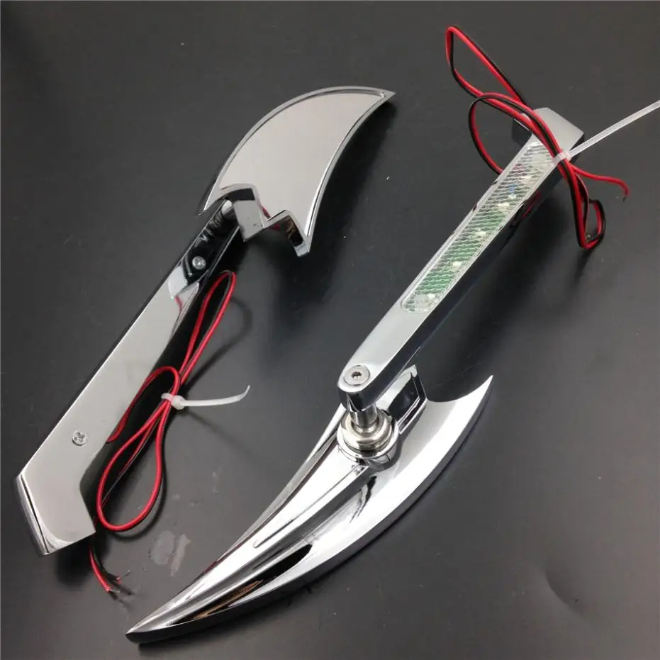 Мотоцикл LED поворотник кривая стрела зеркала для Harley Sportster XL Low Rider V-Rod Street Electra Glide