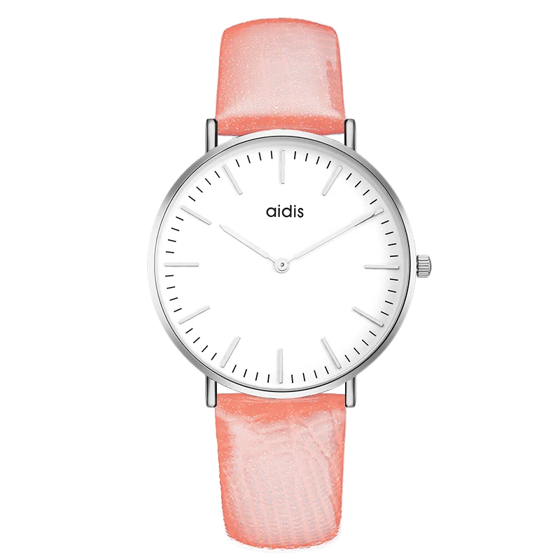 

Top brand Rose gold luxury student lady simple woman snakeskin Genuine leather quartz watch fashion waterproof casual Wristwatch