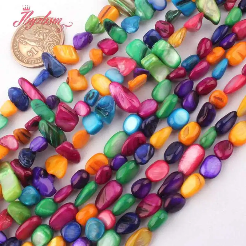 

3x6-5x12mm Irregular Shape Multicolor Shell Beads Nautral Stone Beads For DIY Necklace Bracelet Jewelry Making 34" Free Shipping