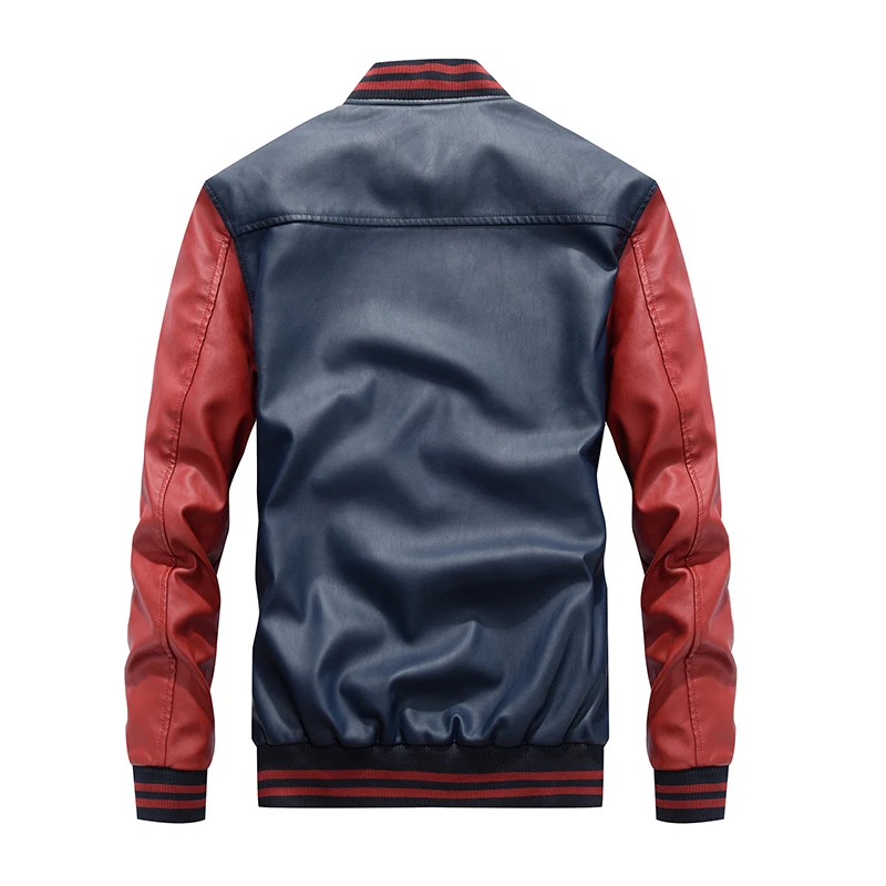 Бомбер пилот кожаная мужская куртка с надписью Varsity Мужская зимняя из