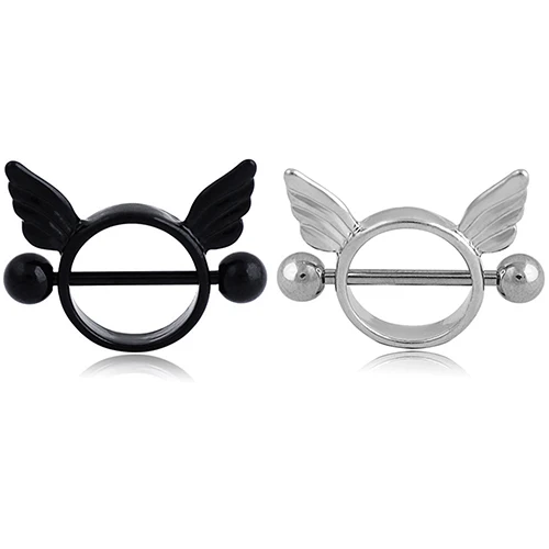 Bluelans 1 Pc Sexy Wings Circle Nipple Shield Ring Round Ball Body Piercing Bar Jewelery | Украшения и аксессуары
