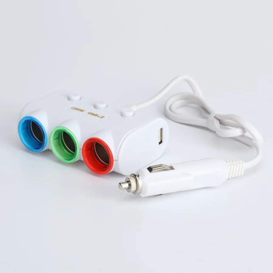 POSSBAY 2 USB-порта 3 устройства разветвитель зарядное устройство прикуриватель
