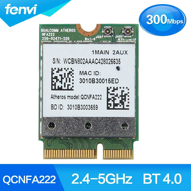 Беспроводная Wlan карта Atheros QCNFA222 AR5BWB222 Двухдиапазонная 300 Мбит/с 2 4 ГГц/5 ГГц 802.11a/b/g/n