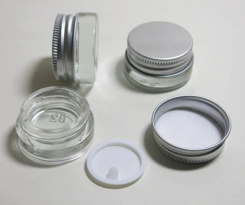 12 x 5g путешествия милый Стекло крем Make up банку с Алюминий Кепки белый PE Pad 1/6oz
