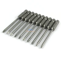 10 pieces magnetic phillips screwdriver bit s2 steel 14 hex shank 75mm long 3mm diameter ph0 75mm x 3mm x ph0