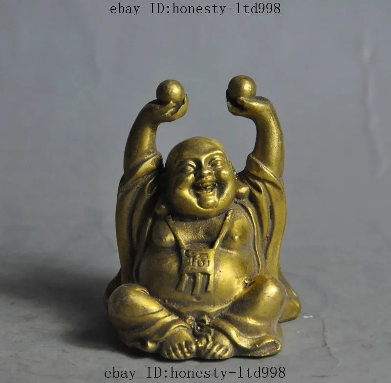 

Китайская буддистская латунная статуя Будды на удачу богатства медная Майтрея домашние украшения металлические изделия