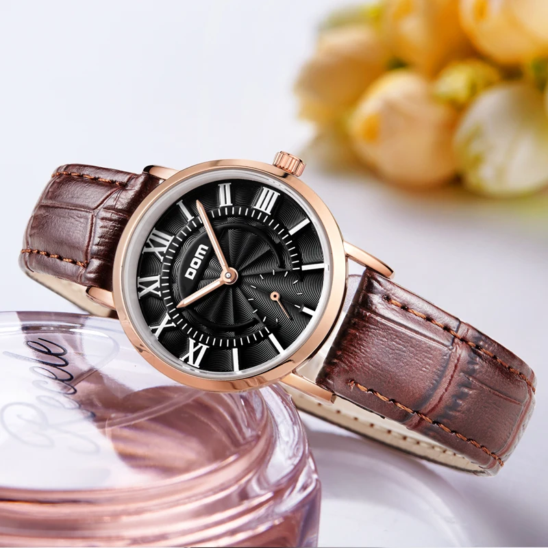 DOM женские часы брендовые водонепроницаемые кварцевые кожаные модные reloj Женские