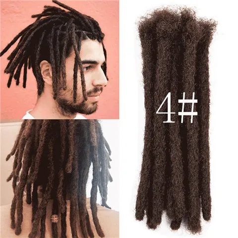 DinDong 10 дюймов синтетические дреды для мужчин ручная работа вязание крючком плетение 6 дюймов дреды для наращивания волос хип-хоп чистый цвет