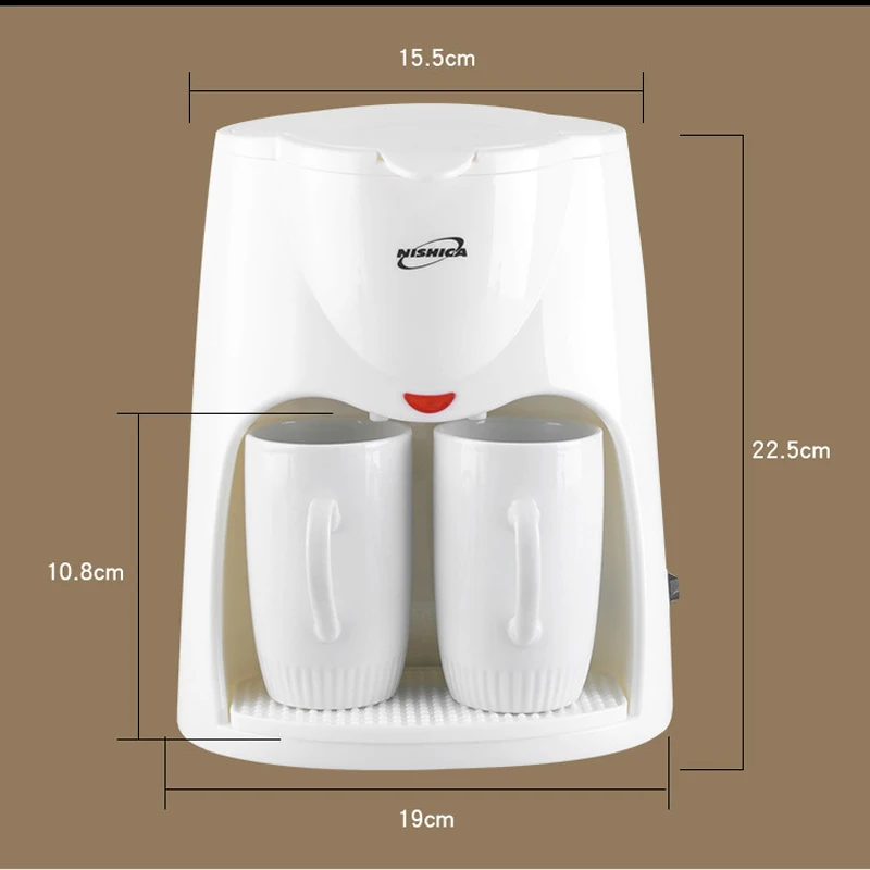 500 Вт 2 чашки капельная Кофеварка электрическая автоматическая эспрессо кофе