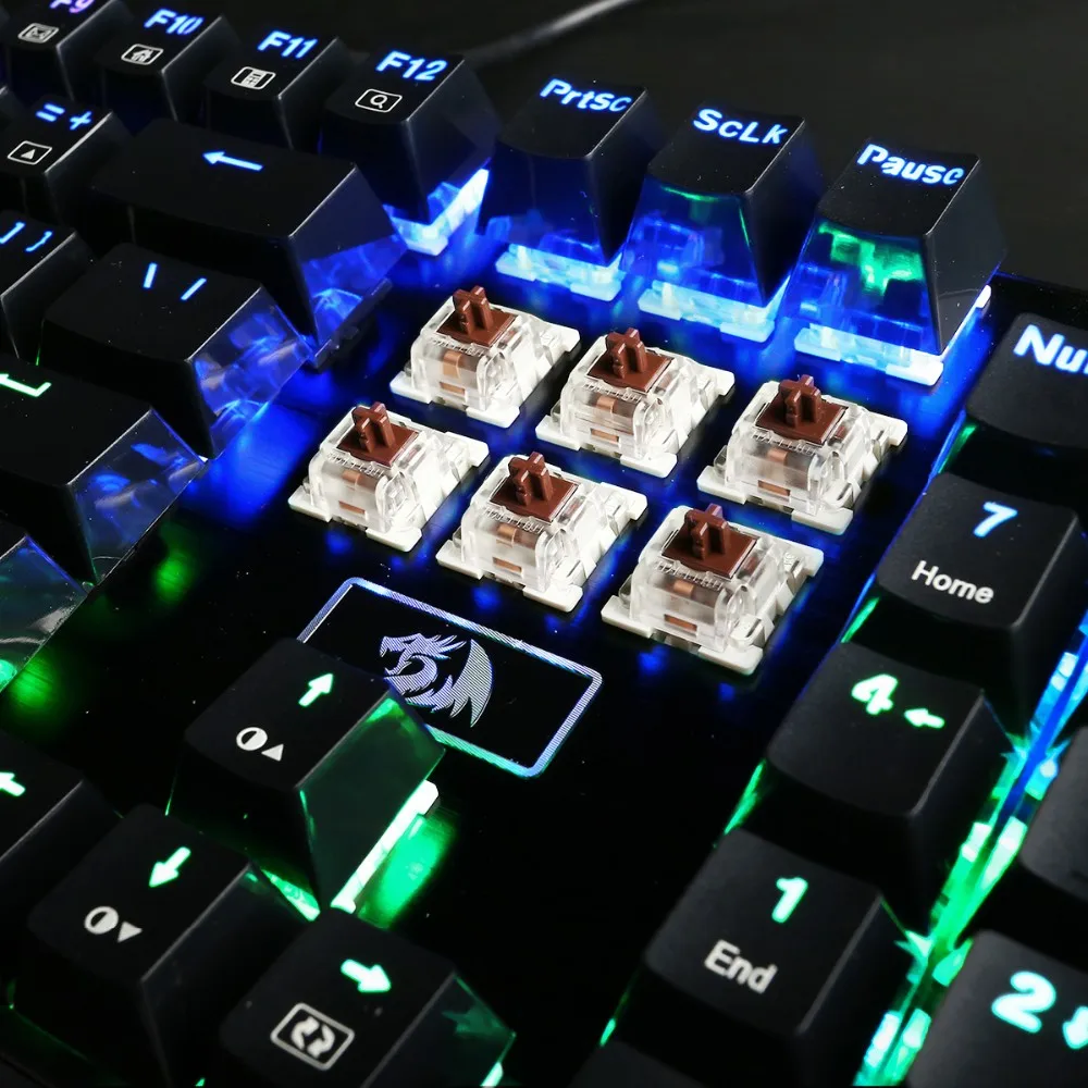 Проводная Механическая игровая клавиатура Redragon K577R с радужной подсветкой, алюминиевая основа, 104 стандартных клавиш Teclado Gamer, плавающая игра для ПК