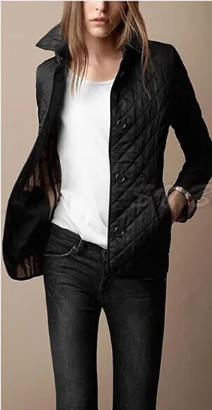 2016 New Hot Women Slim Autumn Winter Jacket Long Sleeve single Breasted Wadded Quilted Parkas Cotton Coat 60 | Женская одежда