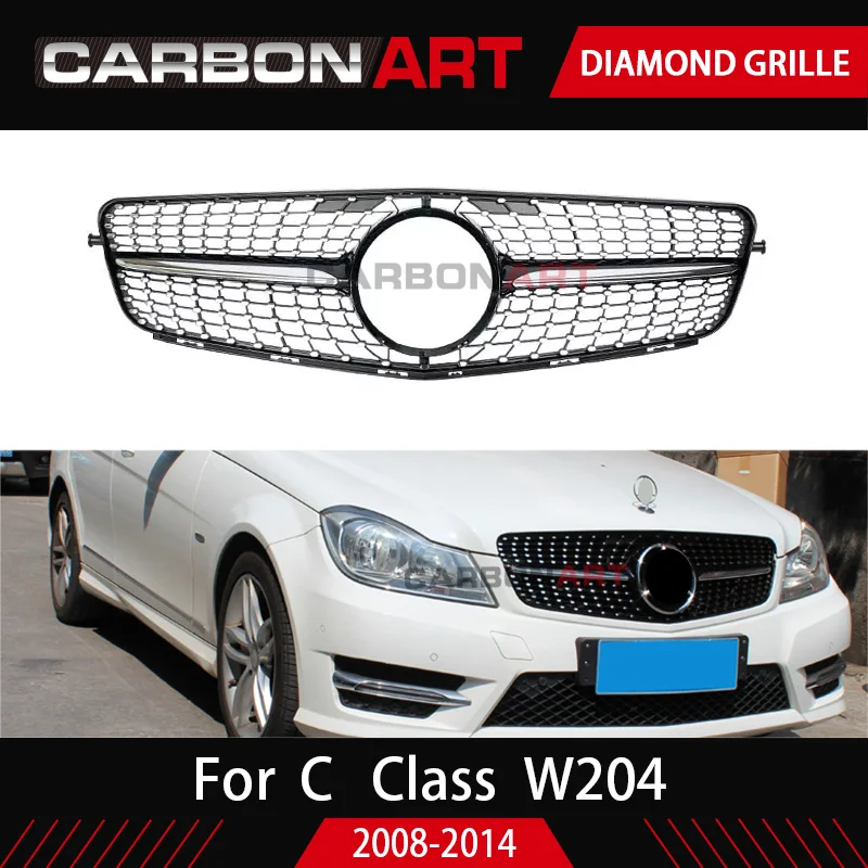 Diamond Auto bumper replacement parts Front grill mesh For Mercedez 2007-2014 C180 C200 C250 C350 C400 C450 C220 C300 W204 | Автомобили и