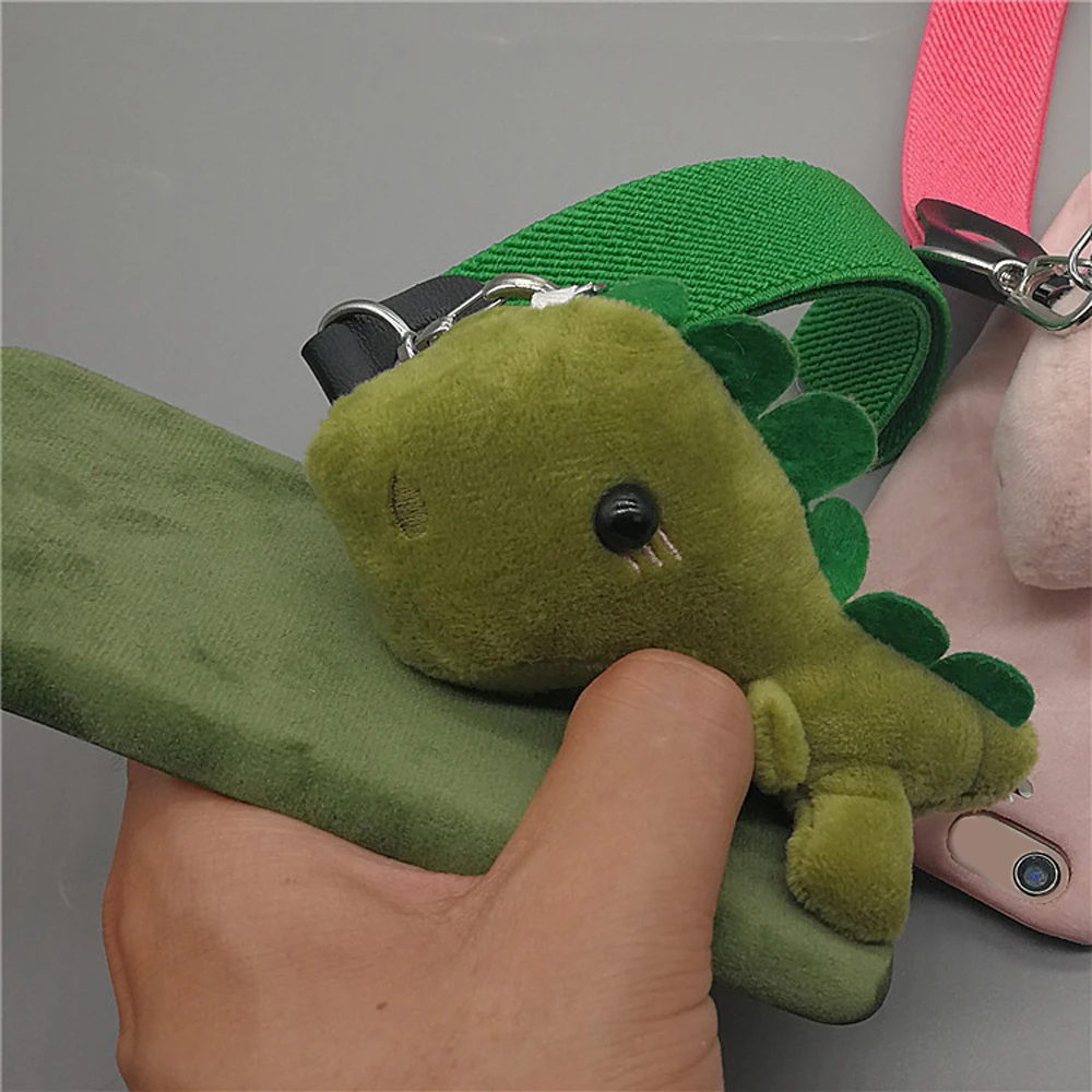 Мультяшная кукла игрушка динозавр чехол для телефона, 3d милый плюшевый ремешок Kawaii мягкий теплый чехол с кронштейном подставка для телефона 7 8 чехол оболочка
