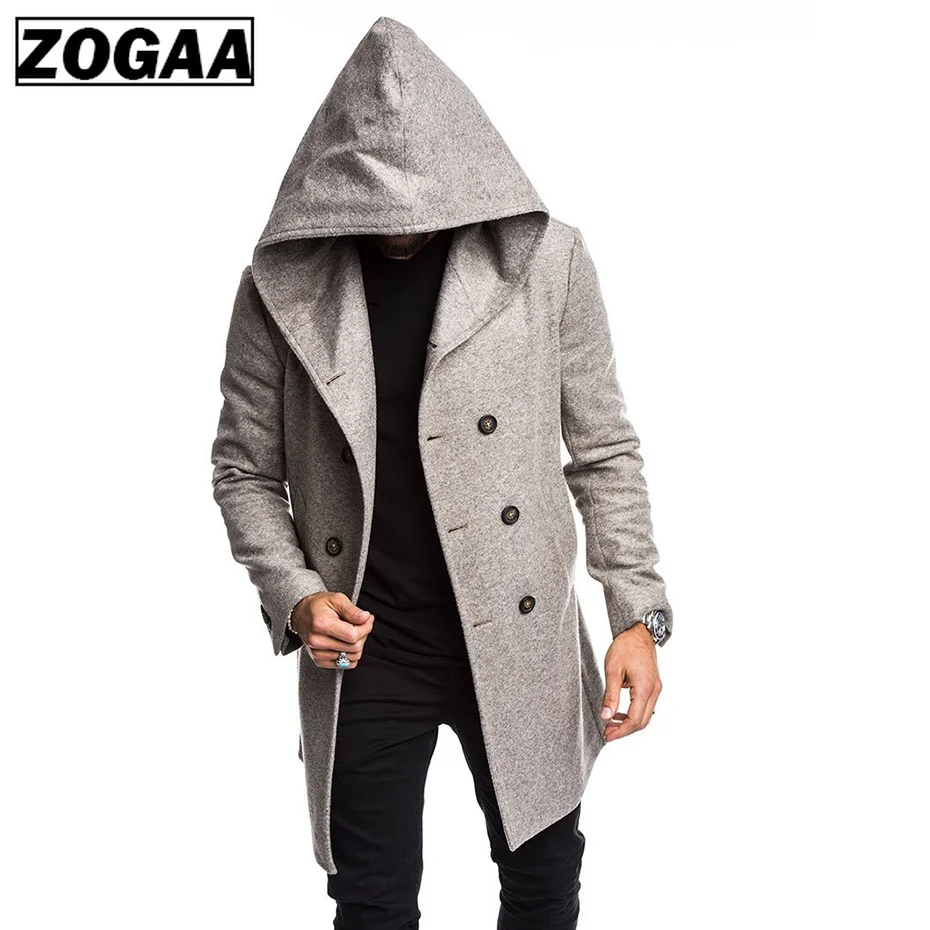 

ZOGGA 2019 New Autumn and Winter Cotton Coat Jacket S-3XL Models Formal Casual Five Color Fashion Men's Long Men's Jacket
