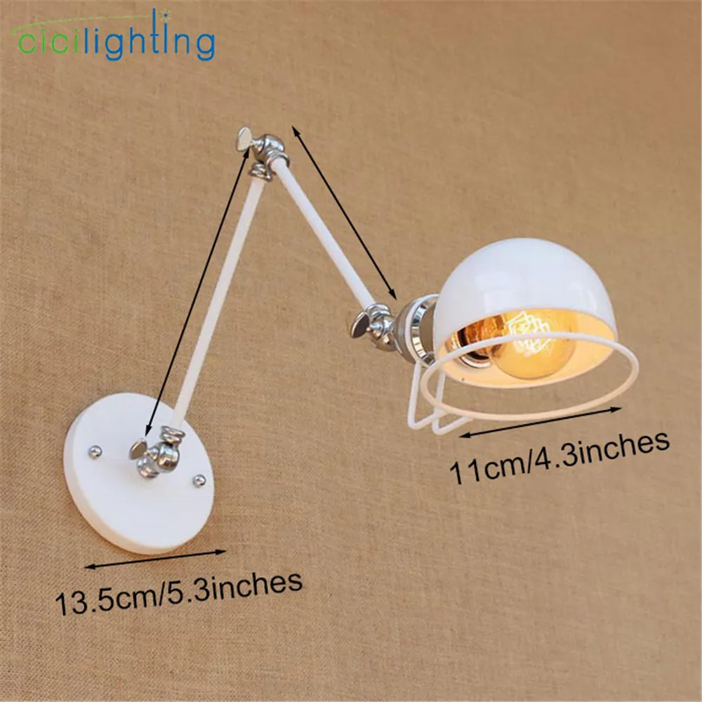 Винтажный настенный светильник E27 в стиле индастриал бра лофт с белыми