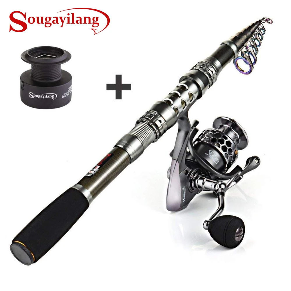 

Телескопическая удочка и Катушка Sougayilang, портативное Телескопическое удилище для спиннинга, для морской и пресноводной рыбалки