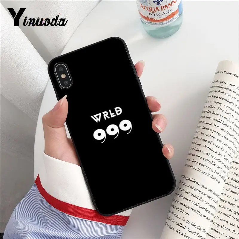 Yinuoda сок WRLD 999 ТПУ черный чехол для телефона iPhone 8 7 6 6S Plus X XS MAX 5 5S SE XR Fundas