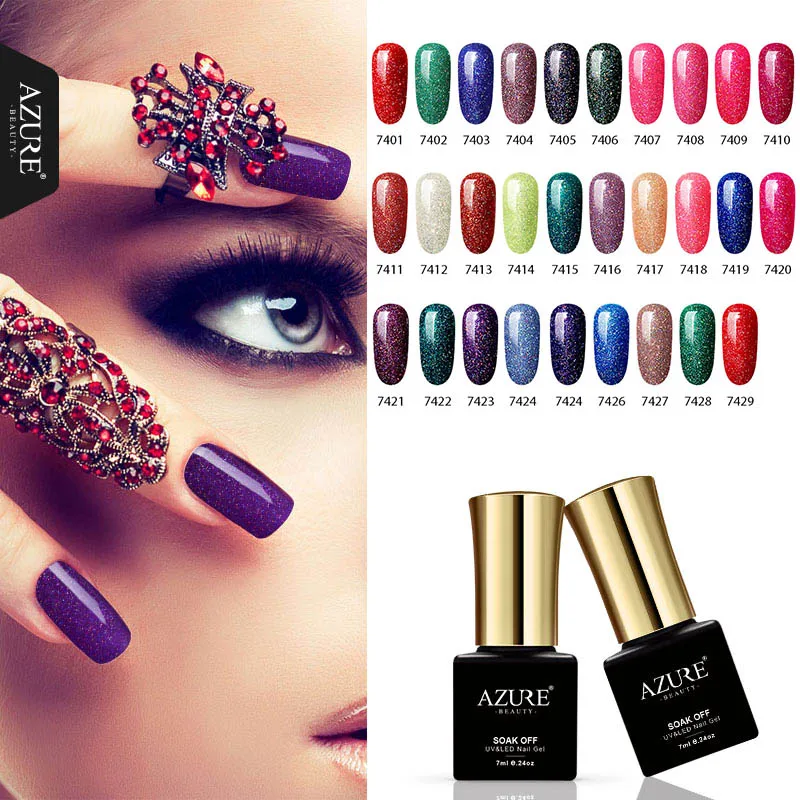 AZURE BEAUTY профессиональный Гель лак для ногтей 29 цветов замачиваемый УФ Полуперманентная неоновая эмаль