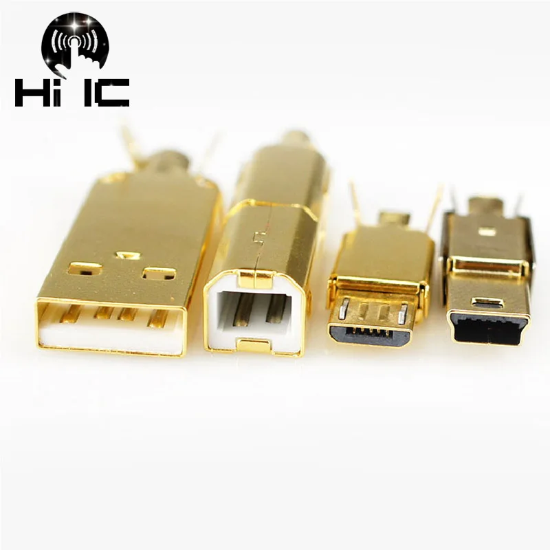 Позолоченный тип A Тип B C USB USB3.0 мини Mico коннектор разъем концевой порт