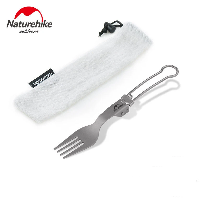 New fork Naturehike титановая Складная ложка-вилка, ложка, посуда, легкая снаряжение для кемпинга - Цвет: New fork