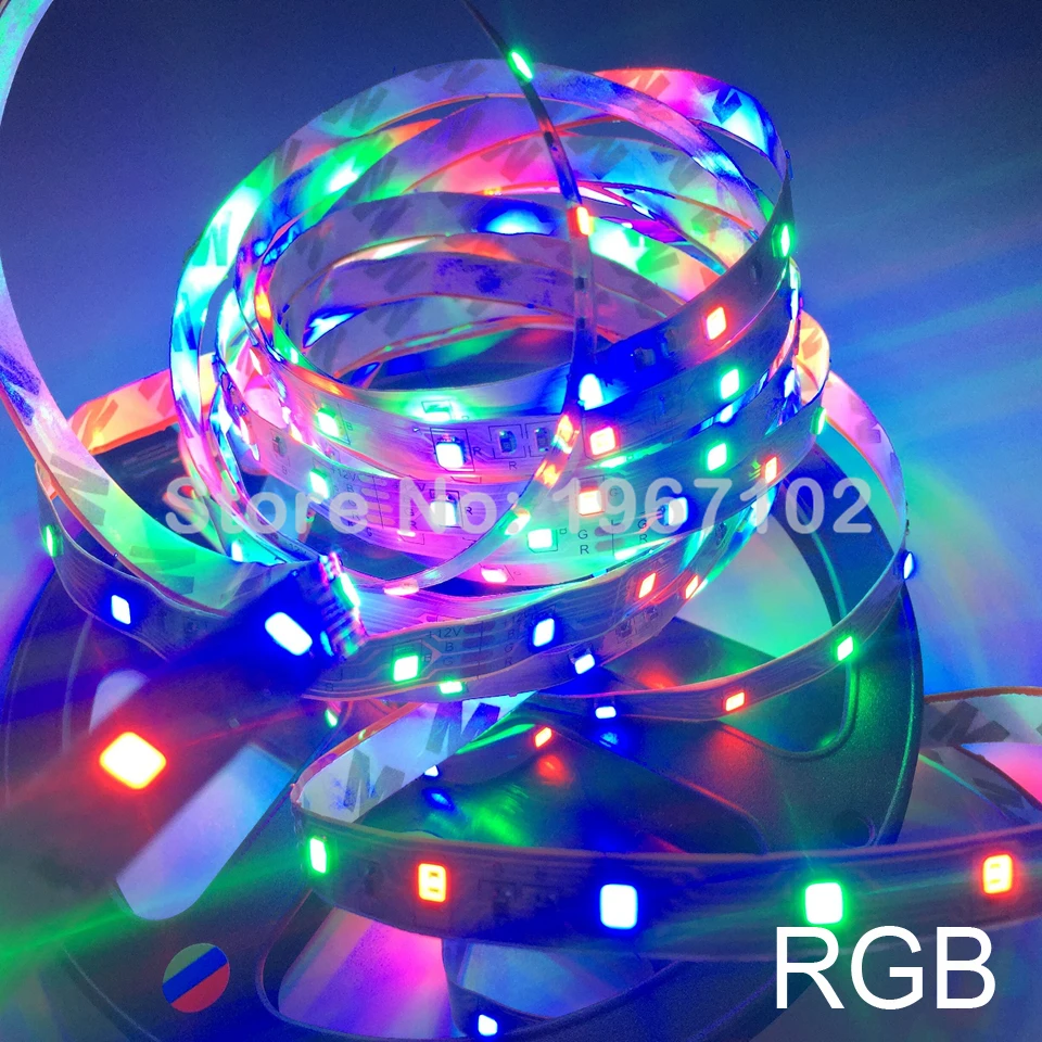 Лента Светодиодная гибкая SMD 2835 RGB 12 В постоянного тока 300 светодиодов/5 м | Лампы и