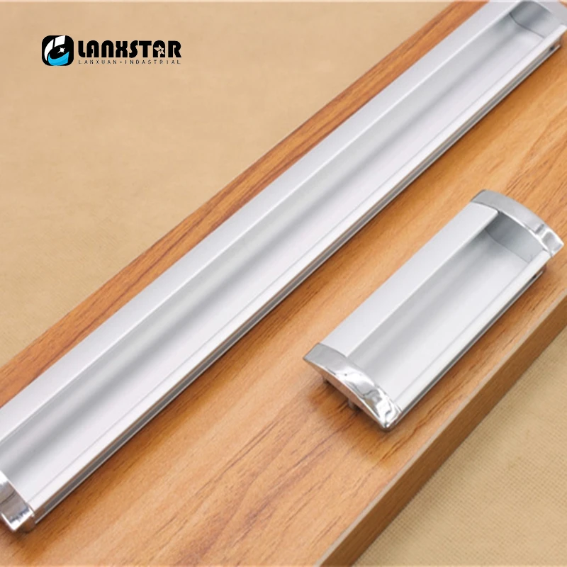 Простота современные длинные скрытые ручки из алюминиевого сплава для ящика