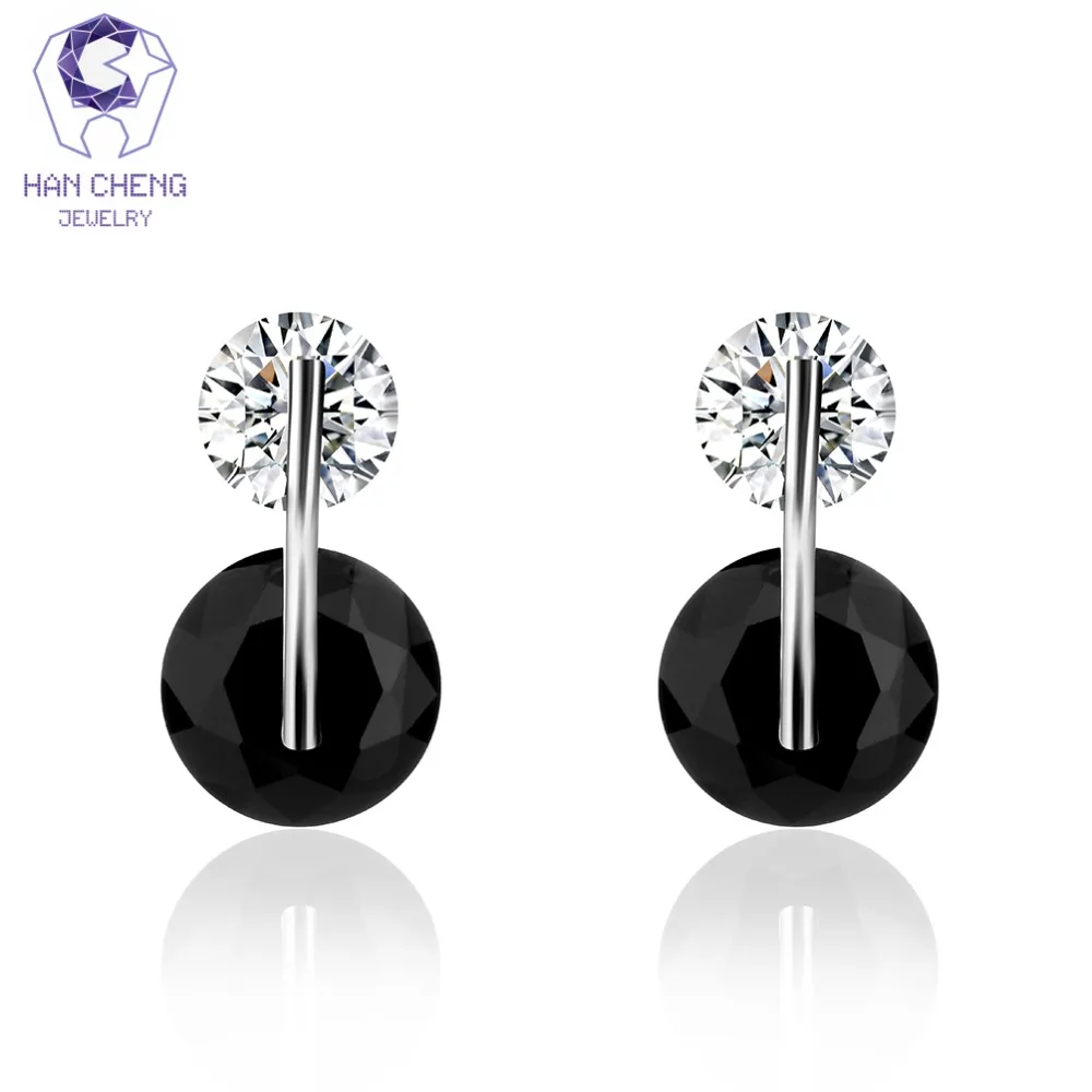 HanCheng новые модные очаровательные черные гвозди AAA Zircon CZ камень драгоценный